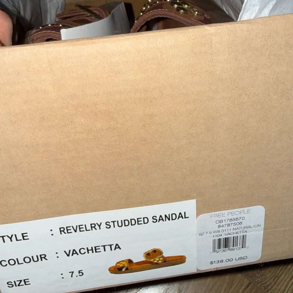 Free People Women's Orange and Brown Sandals - Picture 5 of 5